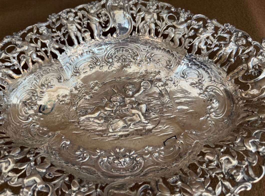 Pattern With Cherub Angels In Silver! 626 G 1890-photo-2