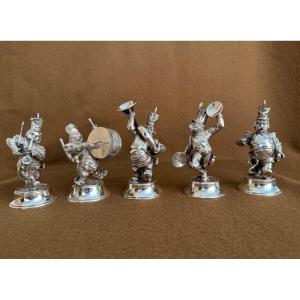 Figurines En Argent 5 Pièces