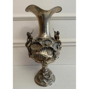 Silver Vase With Tritons 2.35 Kg Of Silver