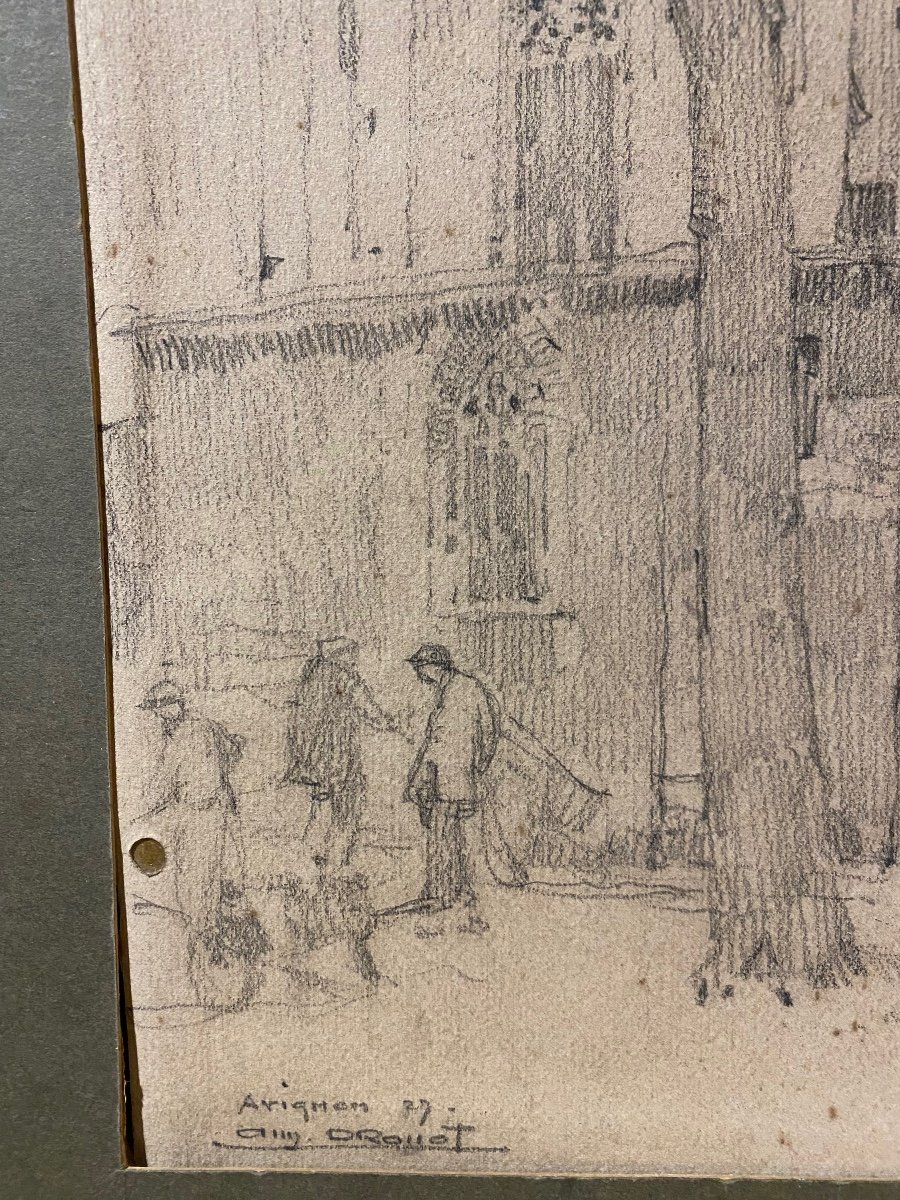 Drawing, Place St Didier In Avignon By A.drouot-photo-1