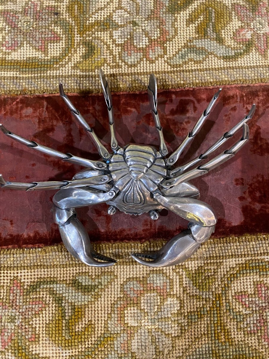 Articulated Crab In Sterling Silver-photo-2