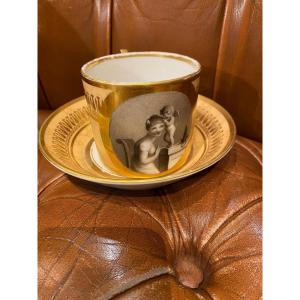 Cup And Saucer By P.louis Dagoty, 1st Empire
