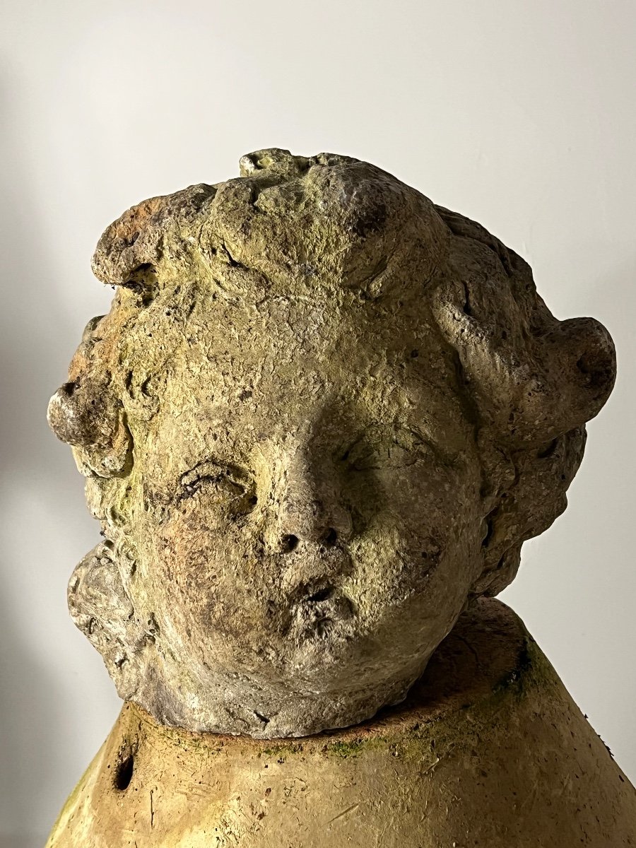 Head Of Putti Stone XVIII-photo-2