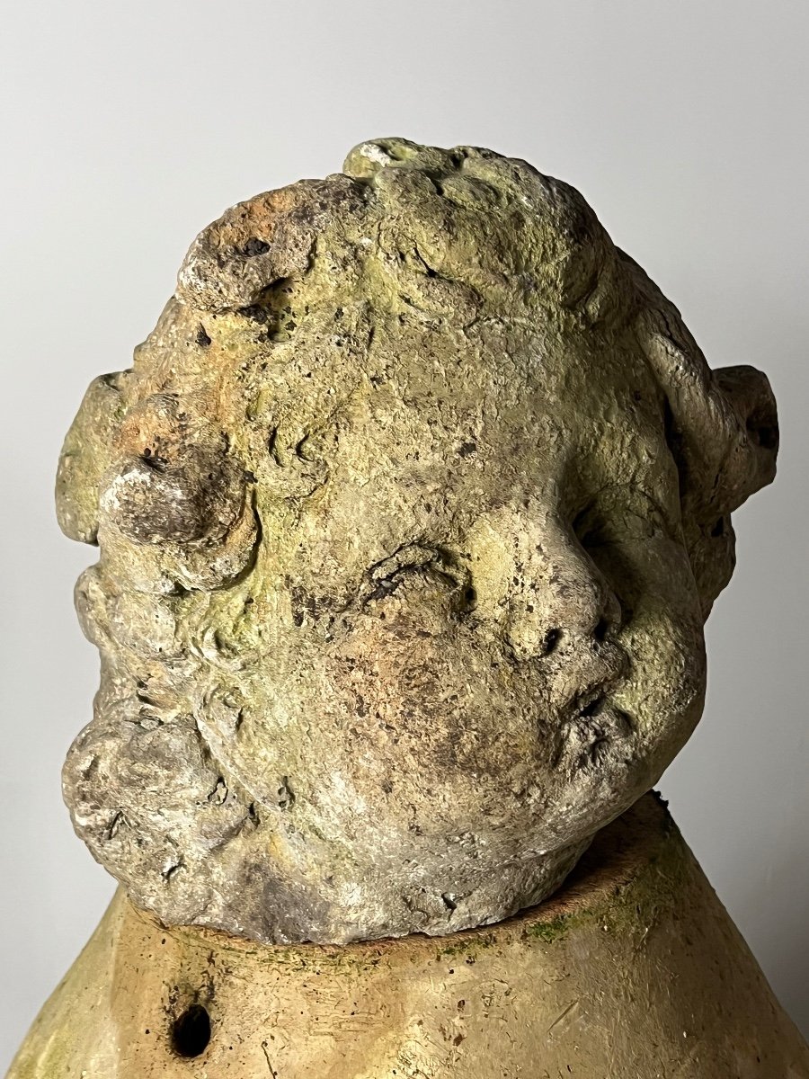 Head Of Putti Stone XVIII-photo-3