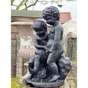 Ancien Couple D’enfant En Fonte XIX