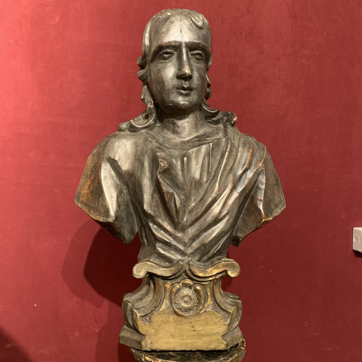 Bust In Silver Wood. XVIII Century-photo-3