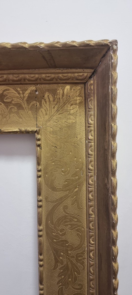 Gilded Frame With Gold Leaf, Late Eighteenth Century-photo-3