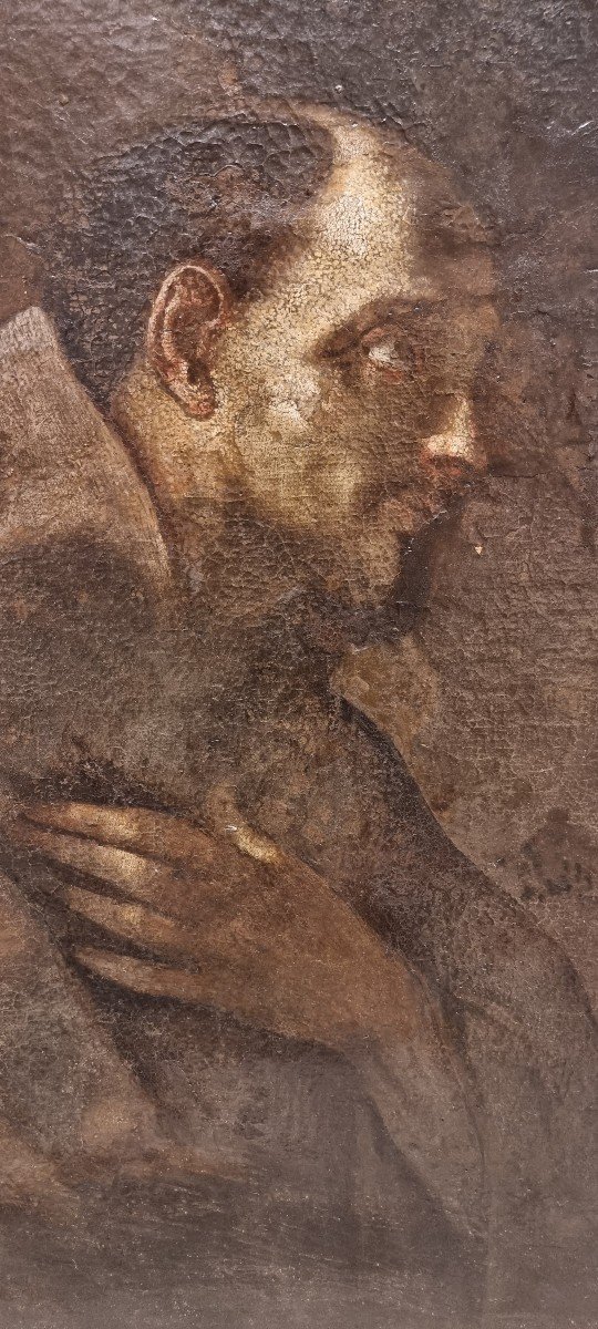 San Francesco, Huile Sur Toile, XVIIe Siècle-photo-3