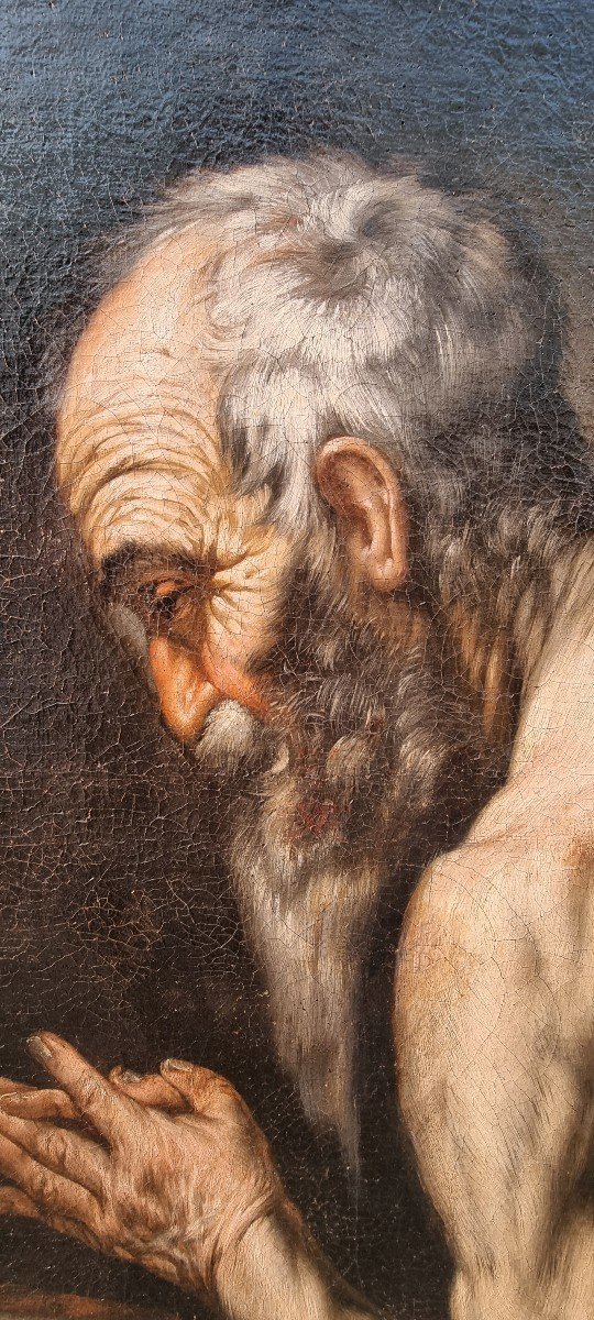 Saint Jerome, Oil On Canvas, 17th Century-photo-4