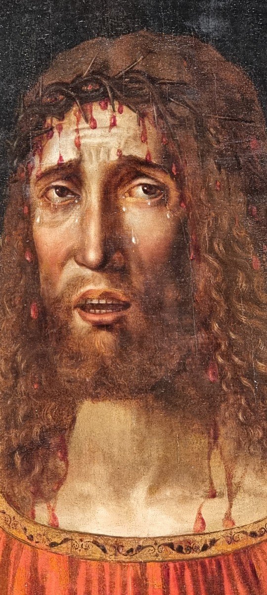 Ecce Homo, Oil On Walnut Panel, 16th Century-photo-2