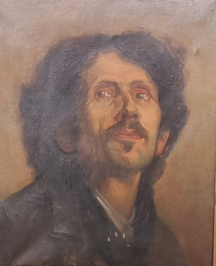 Portrait d'Un Personnage Masculin, XIXe Siècle, Huile Sur Toile