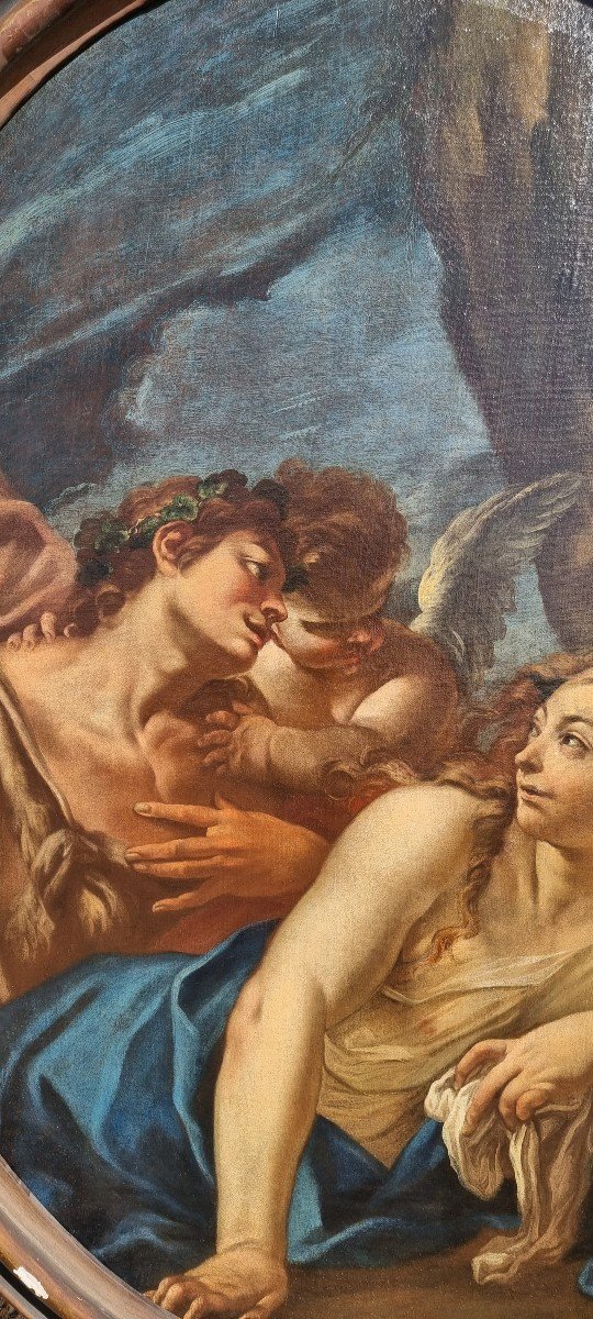 Scène Mythologique, Huile Sur Toile Ovale, Fin XVIIe-début XVIIIe Siècle-photo-2