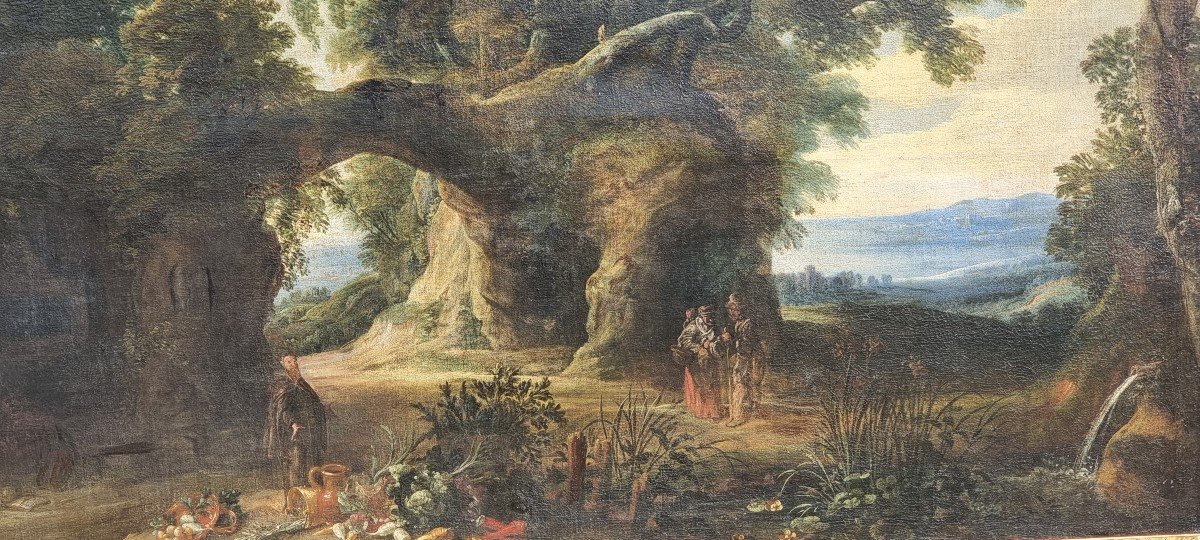 Landscape, Oil On Canvas, 18th Century-photo-2