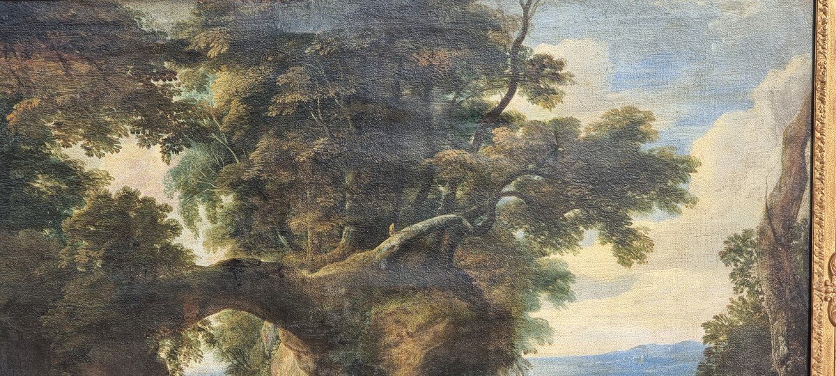 Landscape, Oil On Canvas, 18th Century-photo-3