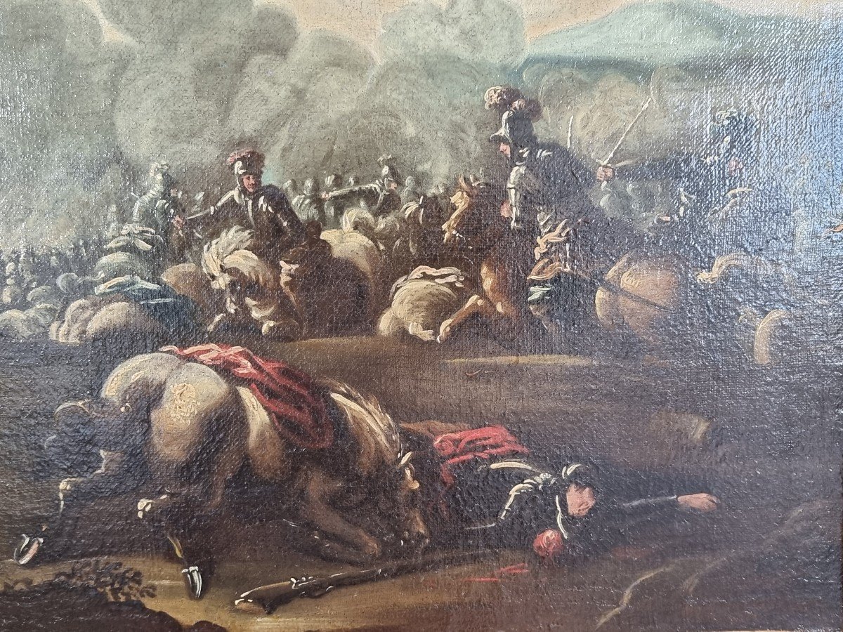 Battle, Oil On Canvas, 17th Century-photo-2