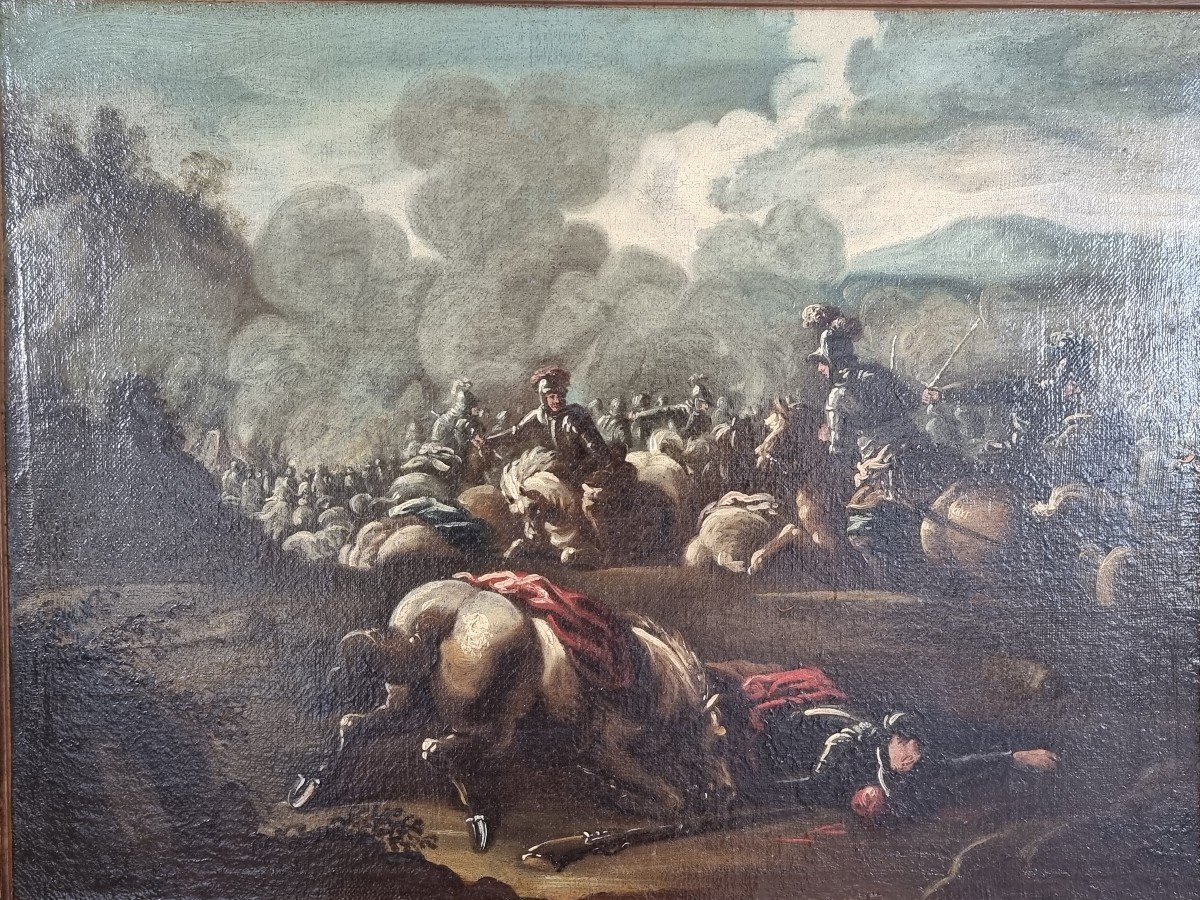 Battle, Oil On Canvas, 17th Century-photo-4