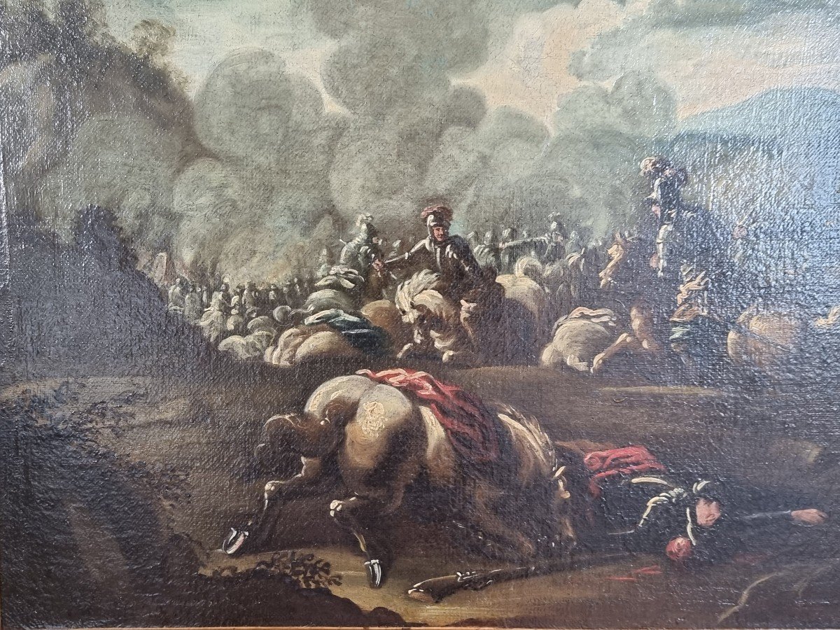 Battle, Oil On Canvas, 17th Century-photo-2