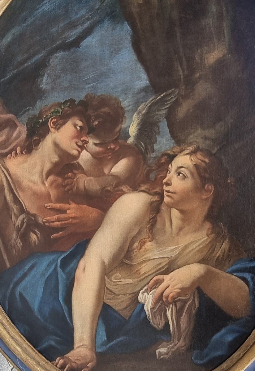 Scène Mythologique, Huile Sur Toile Ovale, Fin XVIIe-début XVIIIe Siècle-photo-3