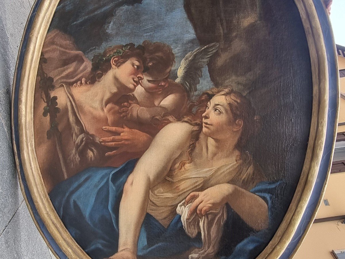 Scène Mythologique, Huile Sur Toile Ovale, Fin XVIIe-début XVIIIe Siècle-photo-4