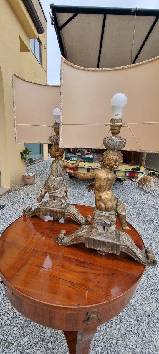 Pair Of Putti Lamp Sockets (male/female)-photo-2