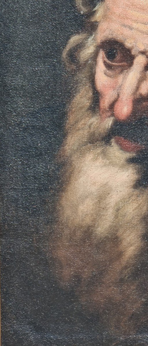 Oil On Canvas Depicting The Face Of An Elderly Man, 17th Century-photo-1