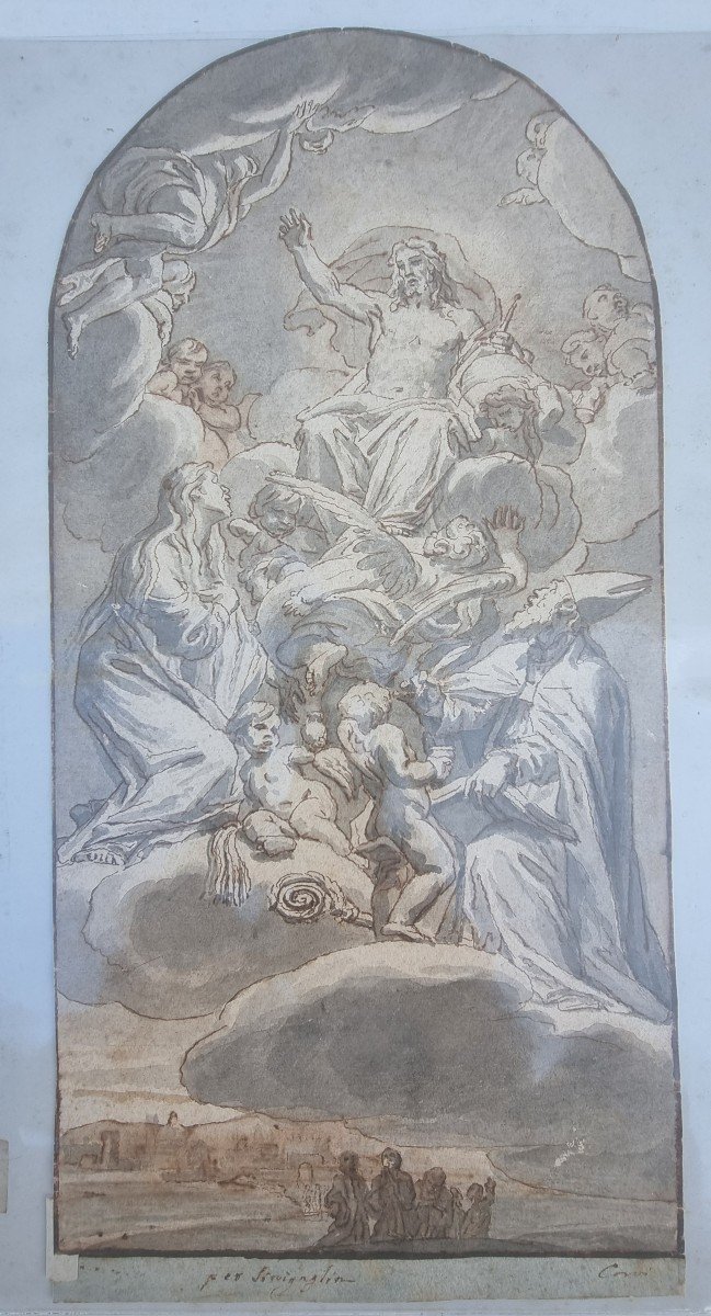 Esquisse Sur Papier, XVIIIe Siècle, Domenico Corvi