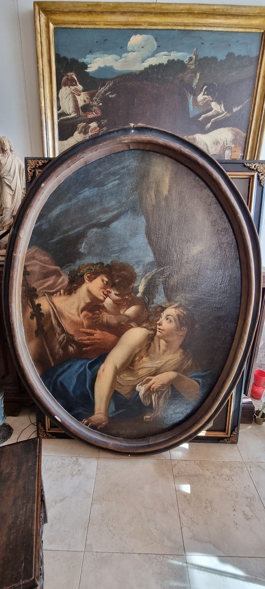 Scène Mythologique, Huile Sur Toile Ovale, Fin XVIIe-début XVIIIe Siècle-photo-4