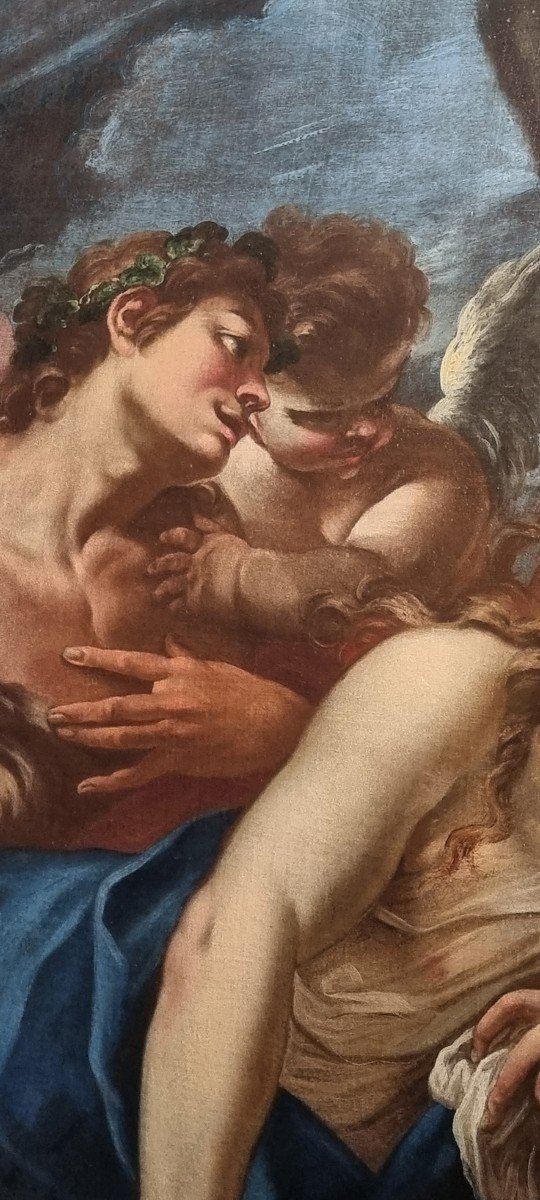 Scène Mythologique, Huile Sur Toile Ovale, Fin XVIIe-début XVIIIe Siècle-photo-3