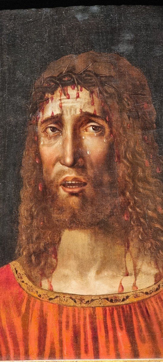 Ecce Homo, Huile Sur Panneau De Noyer, XVIe Siècle-photo-4