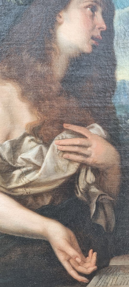 Maddalena, Huile Sur Toile, XVIIe Siècle-photo-2