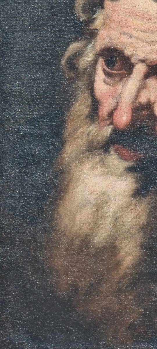 Huile Sur Toile Représentant Le Visage d'Un Homme âgé, XVIIe Siècle-photo-6