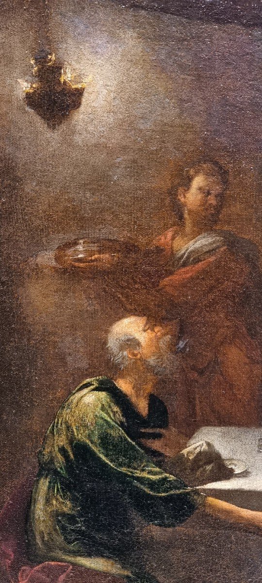 Scène Religieuse, Huile Sur Toile, XVIIe Siècle-photo-1