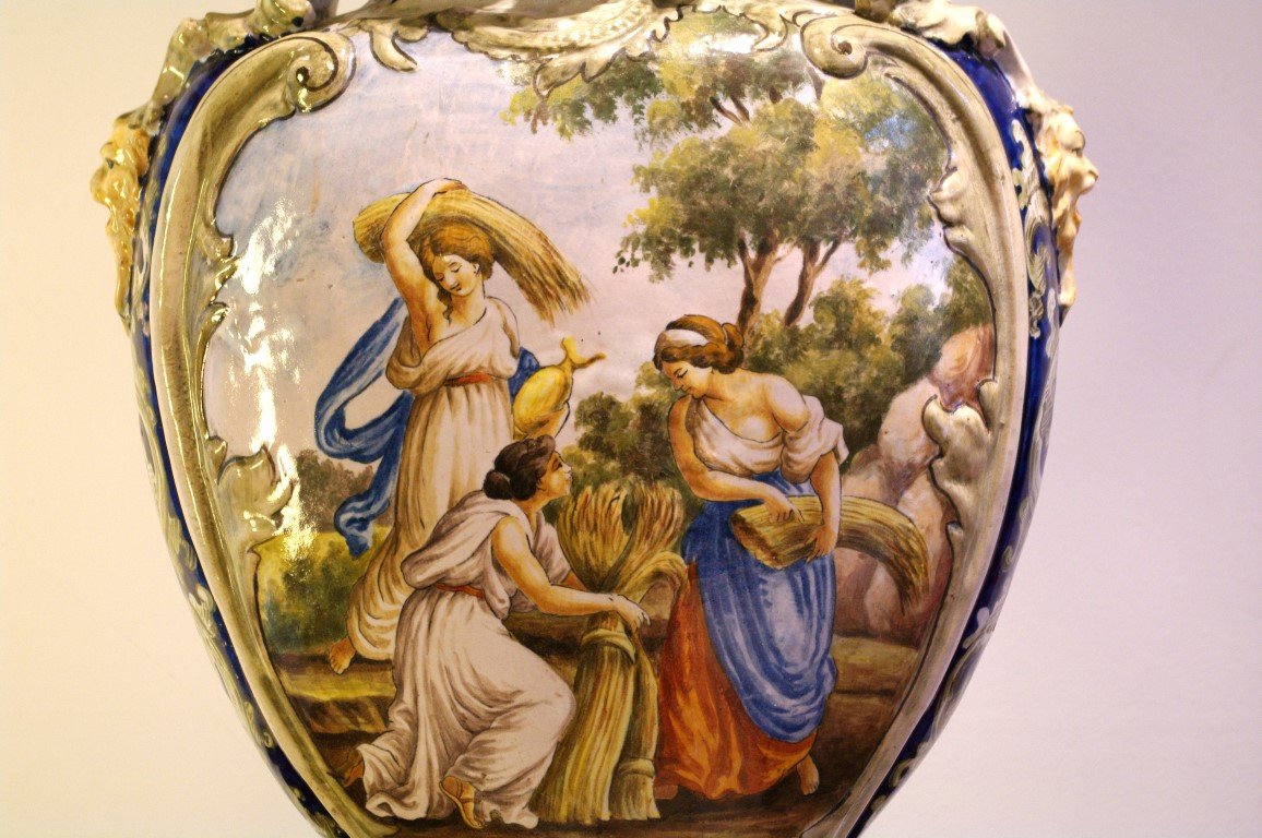 Large Pottery In Neapolitan Majolica-photo-3