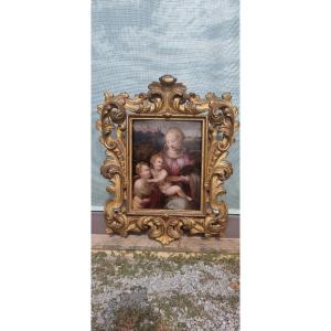 Vierge à l'Enfant Et Saint Jean, Huile Sur Panneau, XVIe Siècle