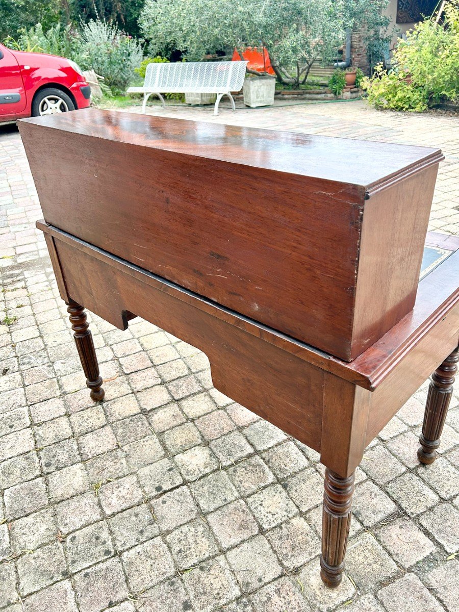 Napoleon III Desk With Tier Mahogany -photo-3