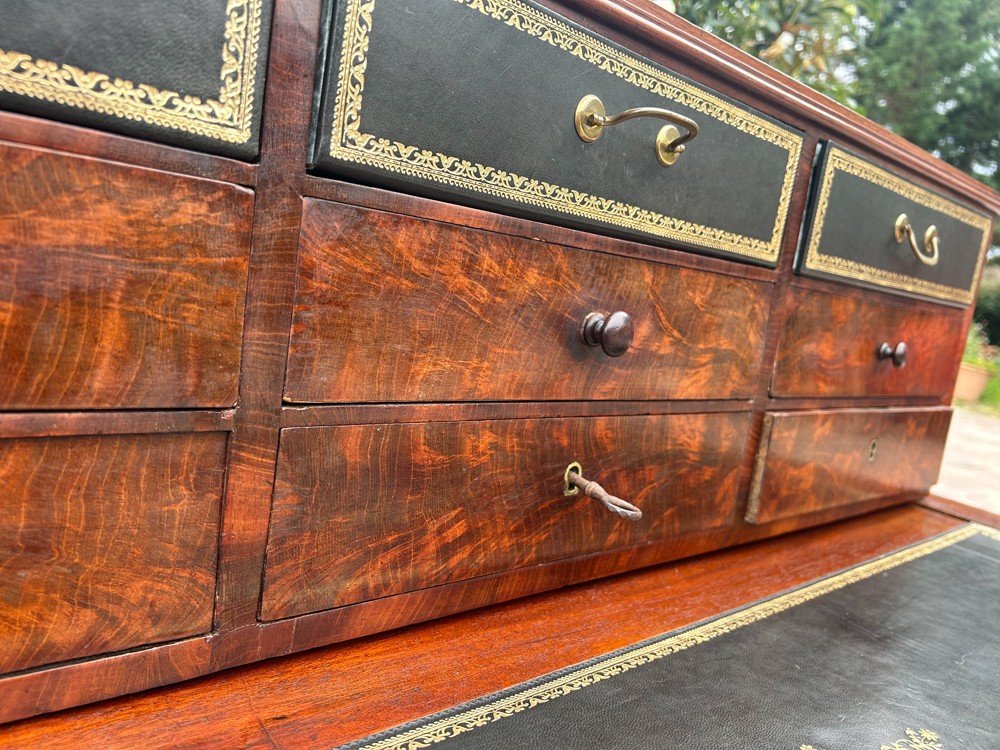 Napoleon III Desk With Tier Mahogany -photo-8