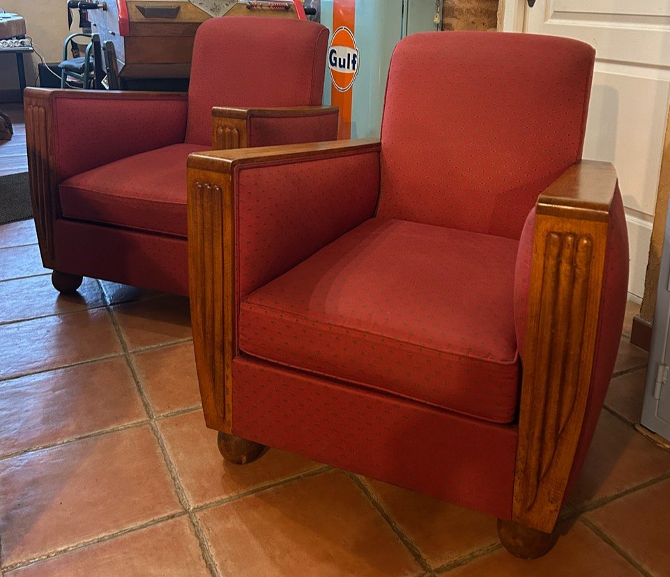 Paire De Fauteuils Art Deco 1930 -photo-2