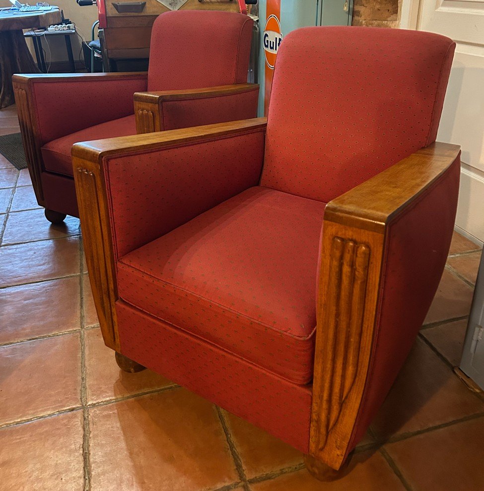 Paire De Fauteuils Art Deco 1930 -photo-1