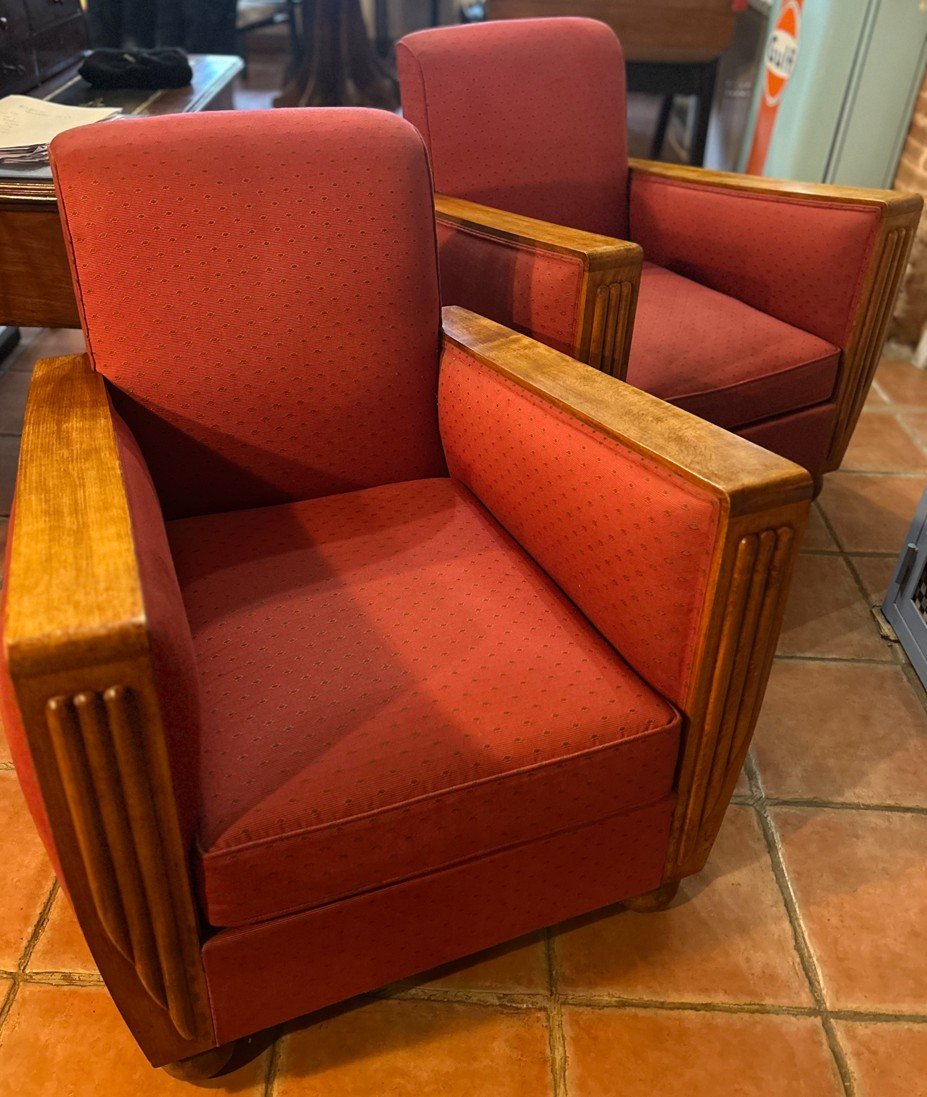 Paire De Fauteuils Art Deco 1930 -photo-3