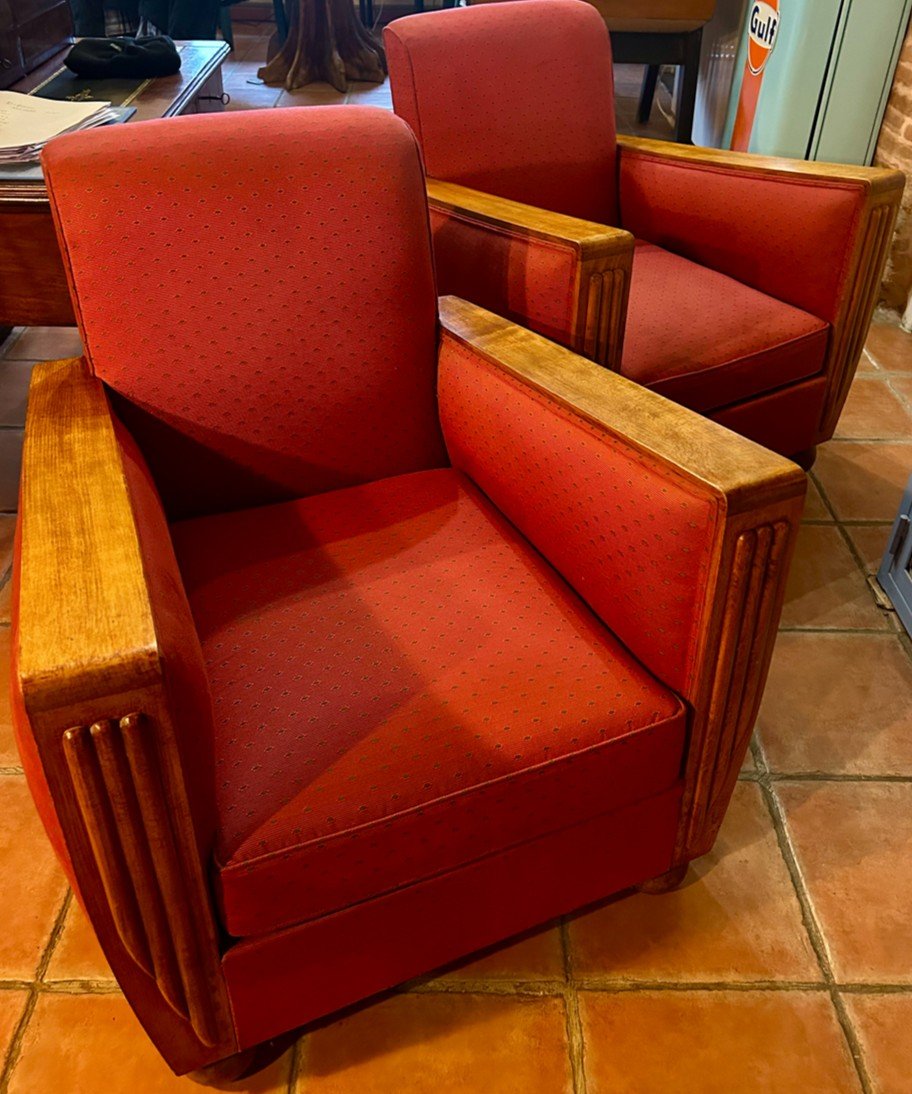 Paire De Fauteuils Art Deco 1930 