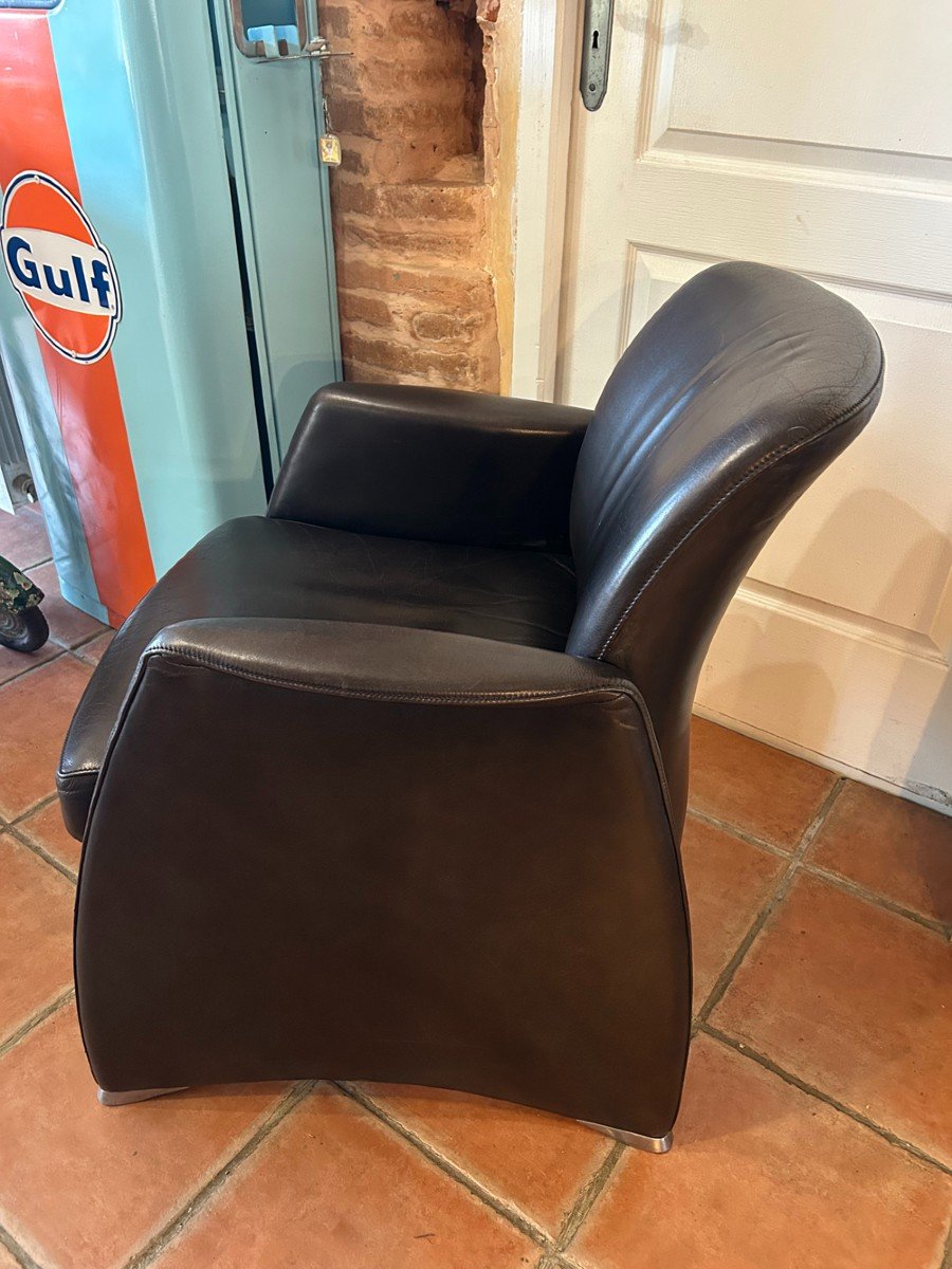 Leather Armchair De Sede Style 1970 / 1980-photo-3