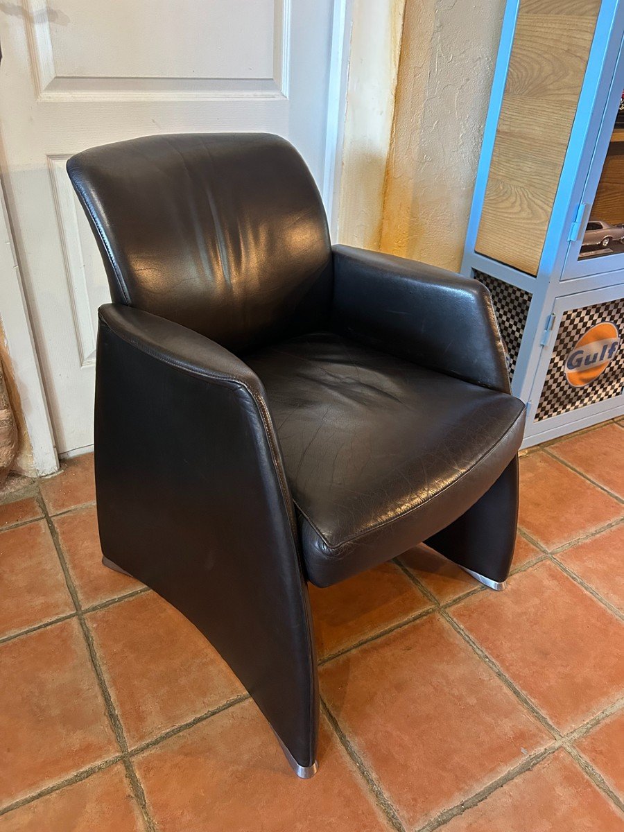 Leather Armchair De Sede Style 1970 / 1980-photo-1