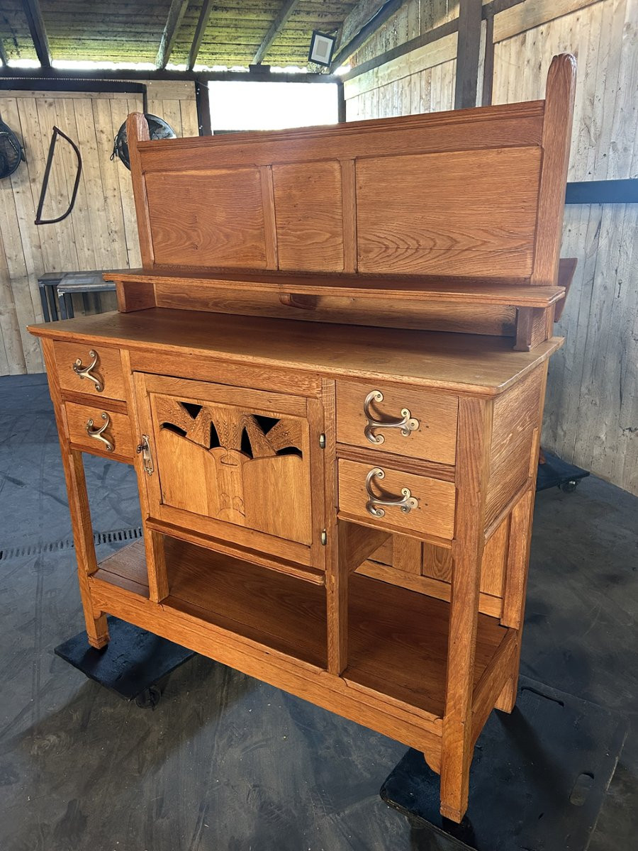 Art Nouveau Oak Serving Trolley 1900/1920 -photo-4