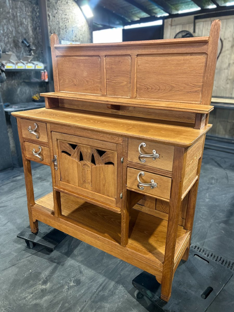 Art Nouveau Oak Serving Trolley 1900/1920 -photo-6