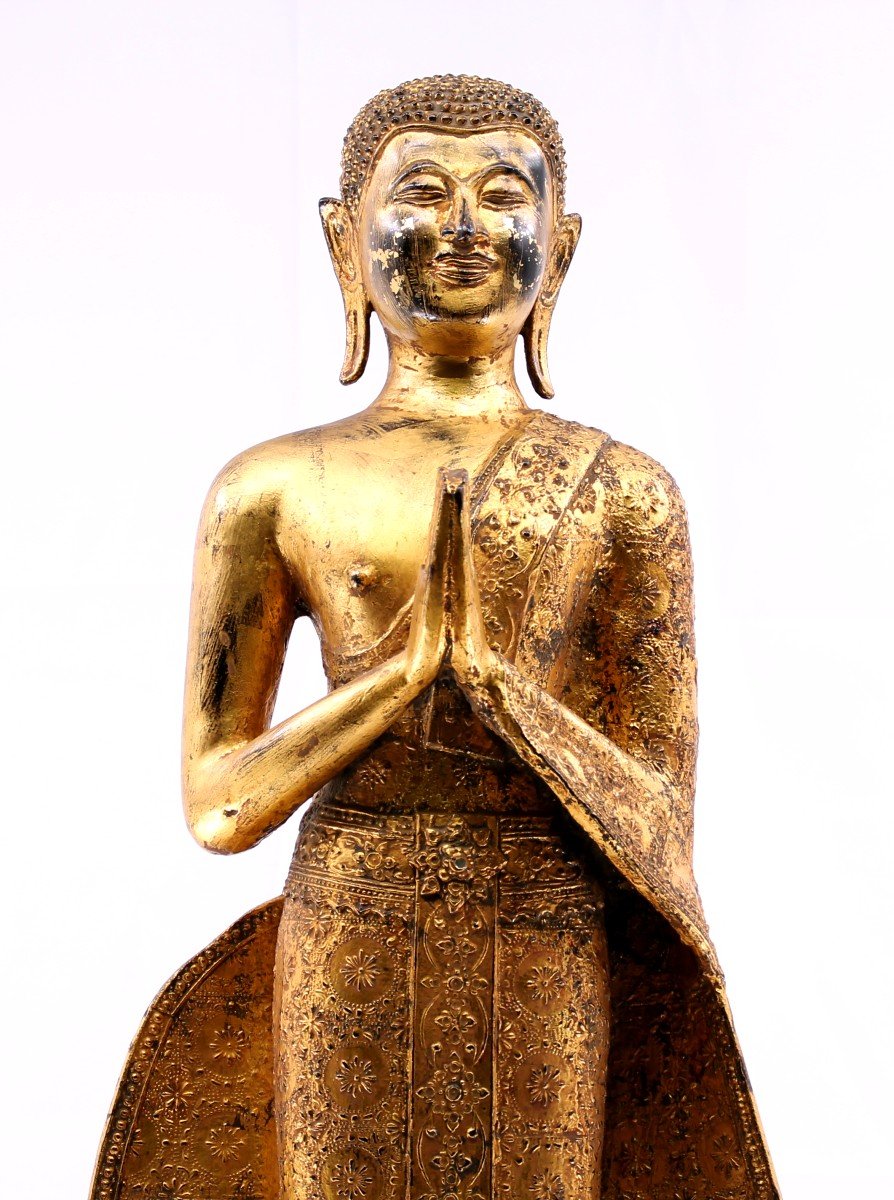 Grand Bouddha En Bronze-photo-3