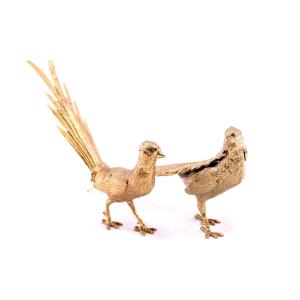 Pheasant In Golden Metal