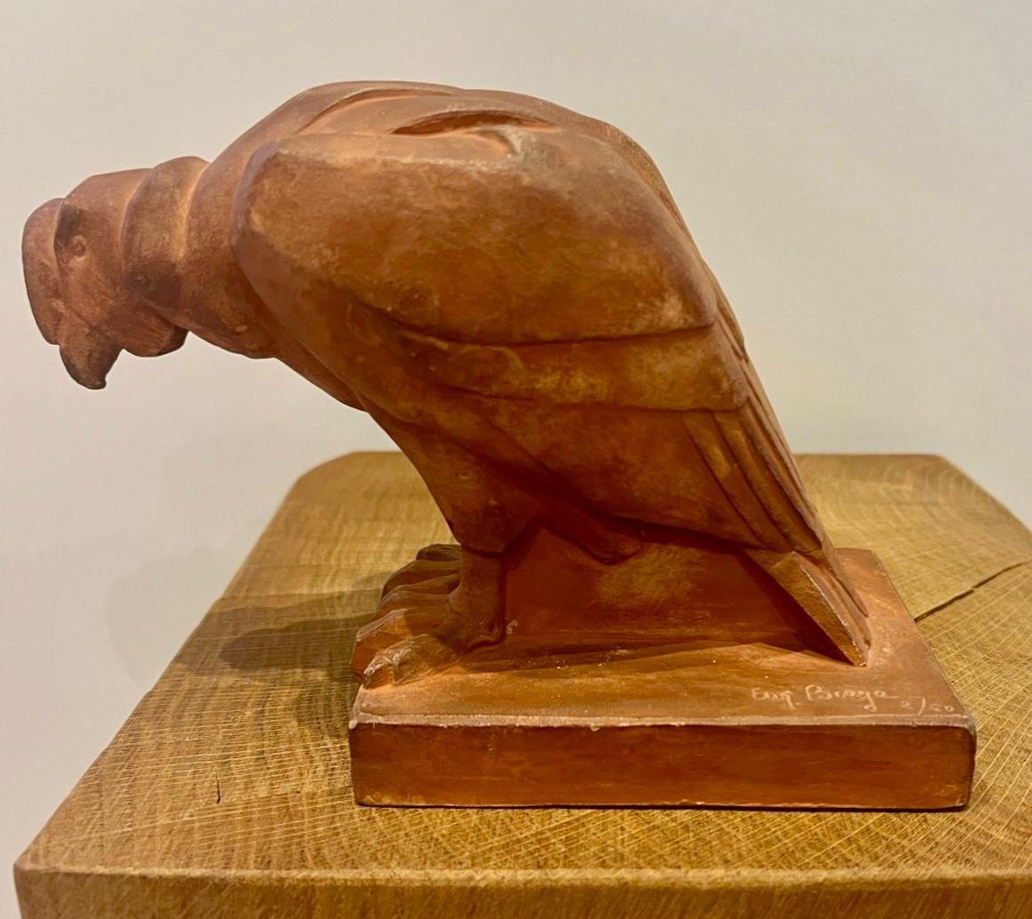 Eugène Antoine Borga (1872-1926) Eagle Terracotta Sculpture-photo-2