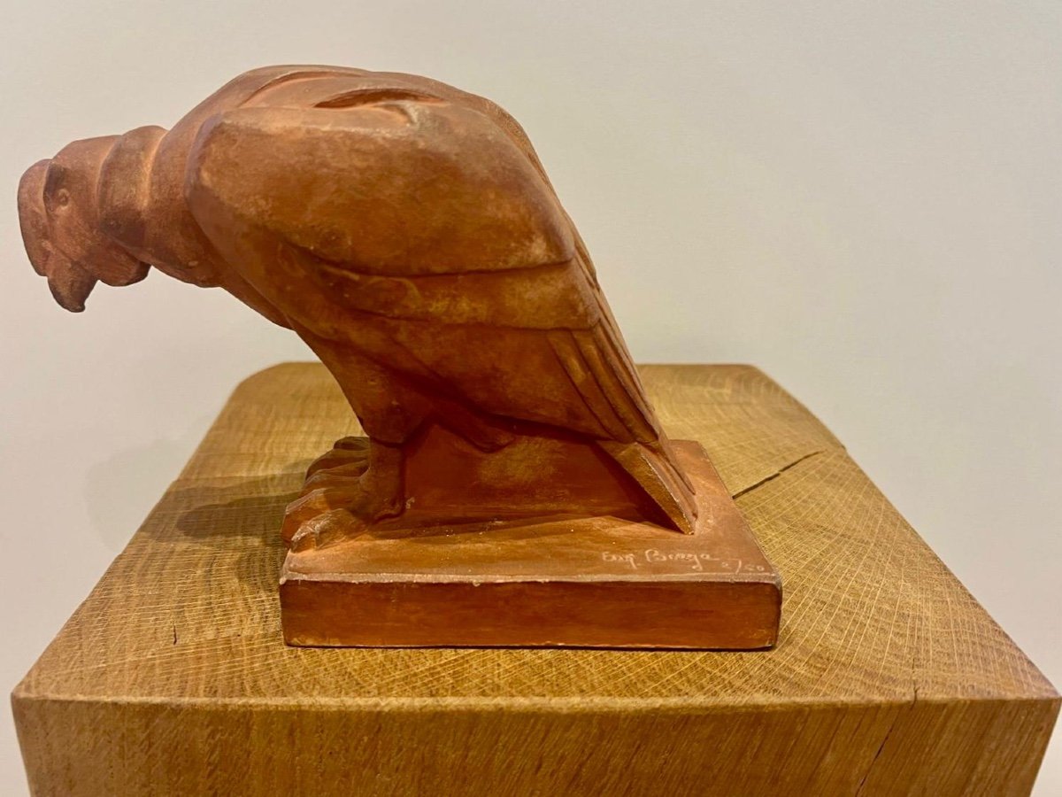 Eugène Antoine Borga (1872-1926) Eagle Terracotta Sculpture-photo-4