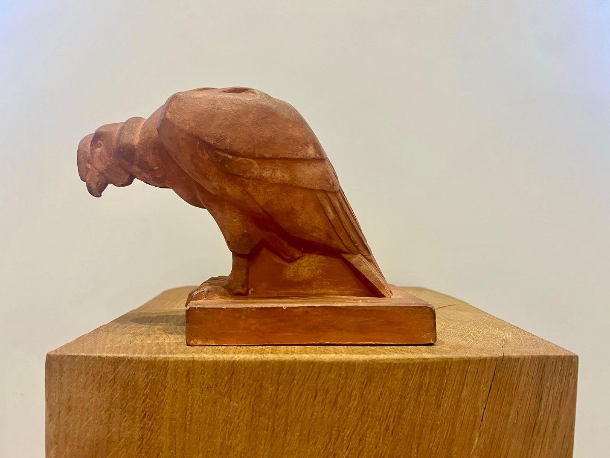 Eugène Antoine Borga (1872-1926) Eagle Terracotta Sculpture-photo-2