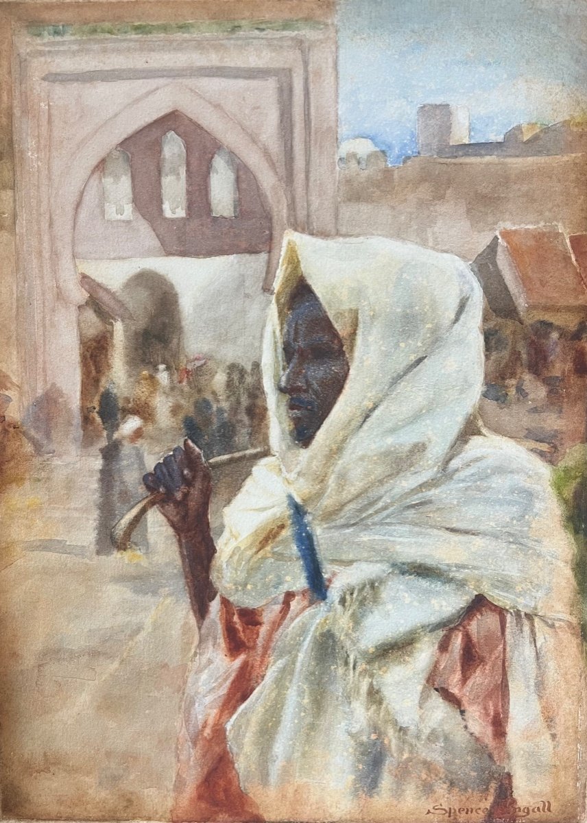 John Spence Ingall (1850-1936) Peintre Britannique Orientaliste  Maroc -photo-2